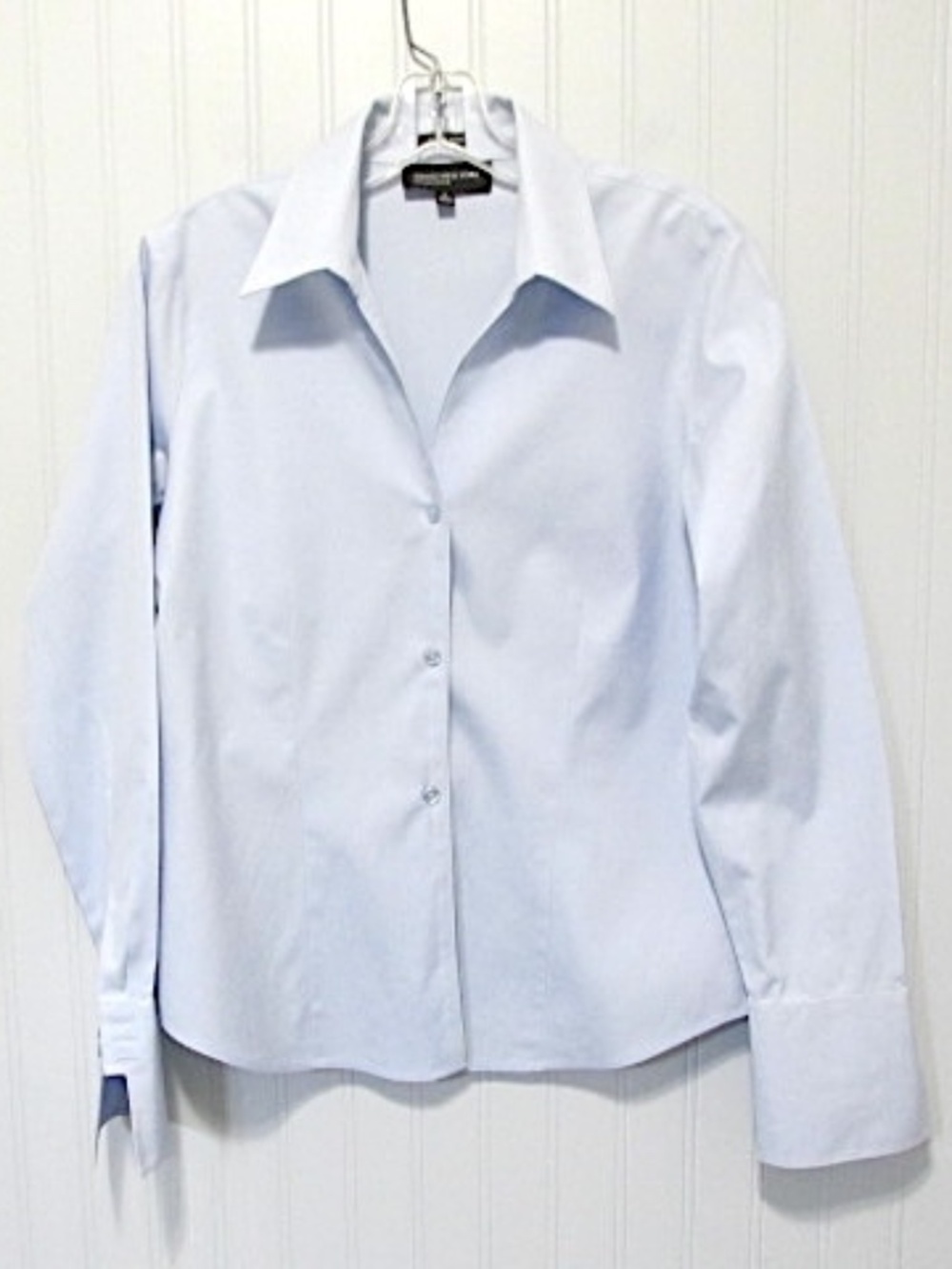 Jones New York Light Blue Non-Iron Cotton Dress Shirt, Size 6
